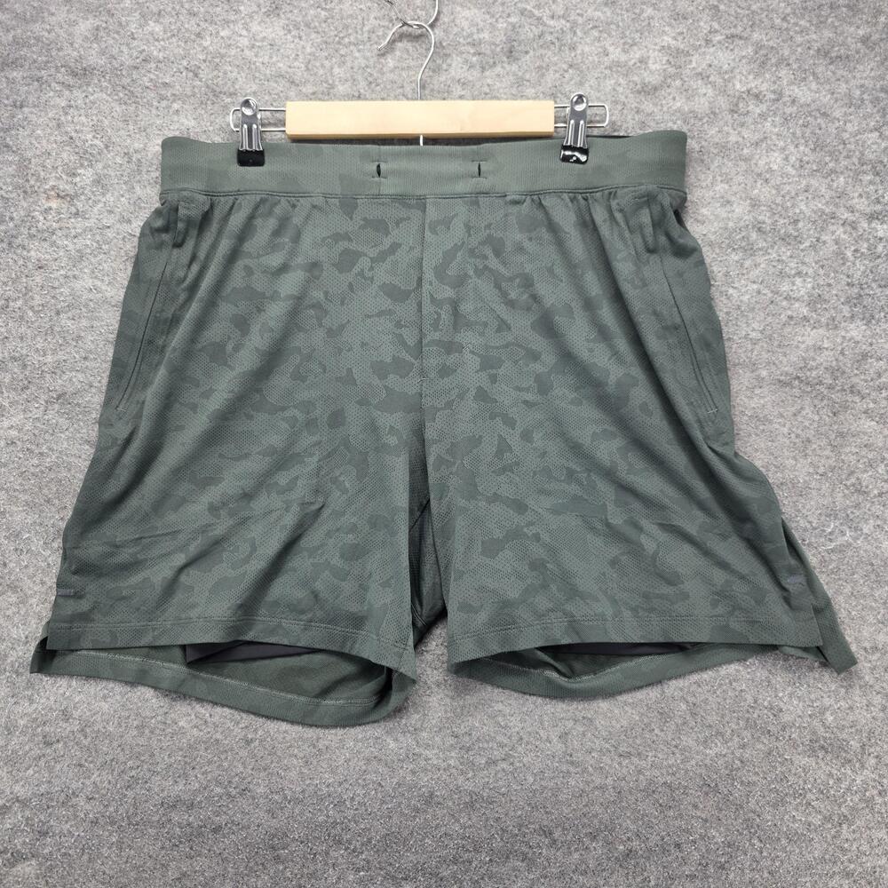 Lululemon Shorts Mens XL Green Athletic 6 Inseam Pockets Drawstring Waist